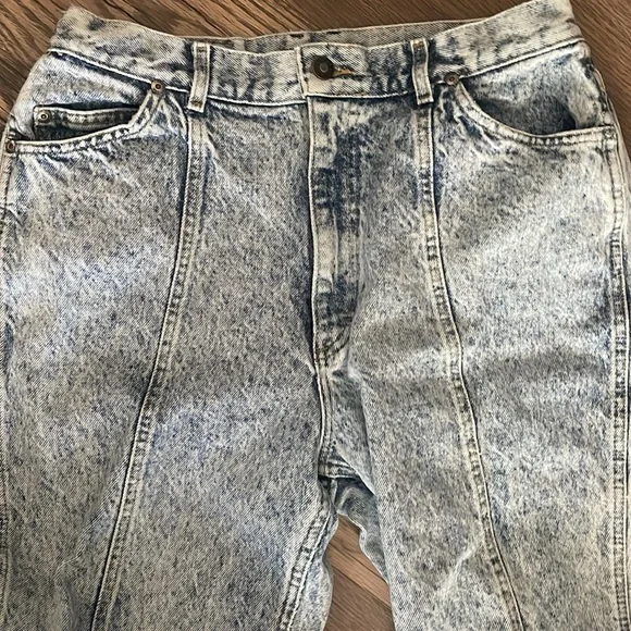 Vintage Lee Acid Wash tapered leg zip ankle high waisted jeans 15 - Picture 3 of 9